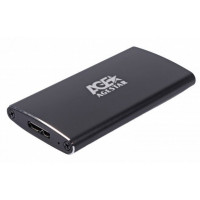 Кишеня зовнiшня AgeStar mSATA, USB3.0 Metal black (3UBMS2(BLACK))