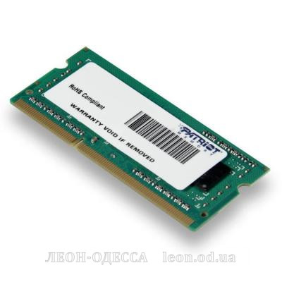 Модуль пам*ятi для ноутбука SoDIMM DDR3L 4GB 1600 MHz Patriot (PSD34G1600L81S)