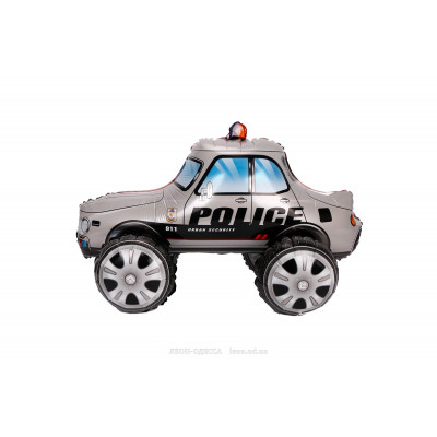 Фольгированный шар-ходячка Китай "Машинка" - полиция серая