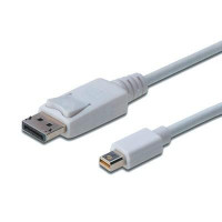 Кабель мультимедiйний miniDisplayPort to DisplayPort 1.0m DIGITUS (AK-340102-010-W)