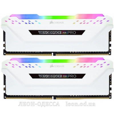 Модуль памяти для компьютера DDR4 16GB (2x8GB) 3600 MHz Vengeance RGB Pro White Corsair (CMW16GX4M2D3600C18W)