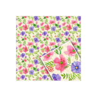 Бумага упаковочная GIFT Мелованная (5 листов) "Розовые, голубые цветочки"