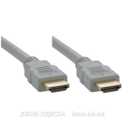 Кабель мультимедiйний HDMI to HDMI 1.0m v.2.0 grey REAL-EL (EL123500045)