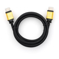 Кабель мультимедийный HDMI to HDMI 3.0 m V2.0 metal Vinga (VCPDCHDMI2VMM3BK)