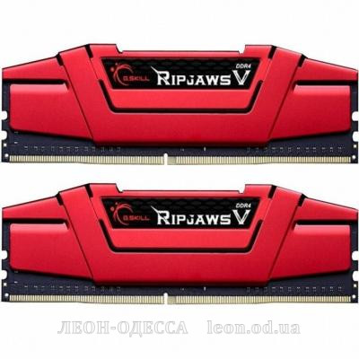 Модуль памяти для компьютера DDR4 16GB (2x8GB) 3000 MHz RipjawsV Red G.Skill (F4-3000C16D-16GVRB)