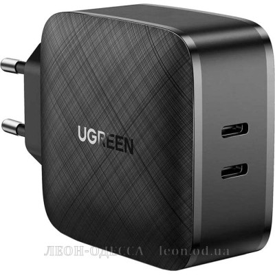 Зарядний пристрiй Ugreen CD216 66W 2xType-C PD Charger (Black) (70867)