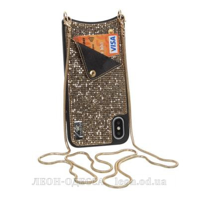 Чехол для моб. телефона BeCover Glitter Wallet Apple iPhone X/Xs Gold (703618) (703618)