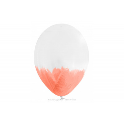 Латексный Шар BelBal "Brush" - персиково-розовый на прозрачном 12` (1 шт.)