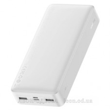 Батарея унiверсальна Baseus Bipow 20000mAh, 15W, USB-C/3A, 2*USB-A/3A(max.), +cable, white (PPBD050102)