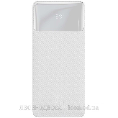 Батарея унiверсальна Baseus Bipow 20000mAh, PD/15W, USB-C/3A, 2*USB-A/3A(max.), white (PPDML-J02)