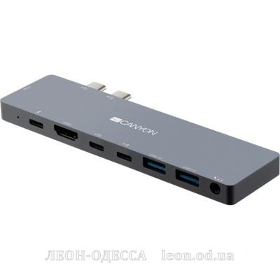 Порт-реплiкатор CANYON Docking Station with 8 port, 1*Type C PD100W+2*Type C, Input (CNS-TDS08DG)