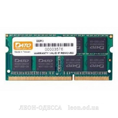 Модуль пам*ятi для ноутбука SoDIMM DDR3 8GB 1600 Mhz Dato (DT8G3DSDLD16)