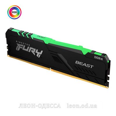 Модуль памяти для компьютера DDR4 16GB 3600 MHz Fury Beast RGB HyperX (Kingston Fury) (KF436C18BBA/16)