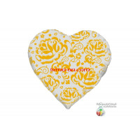 Шар Арт-SHOW Сердце фольгированное «Золотые розы» 18*(45 см)