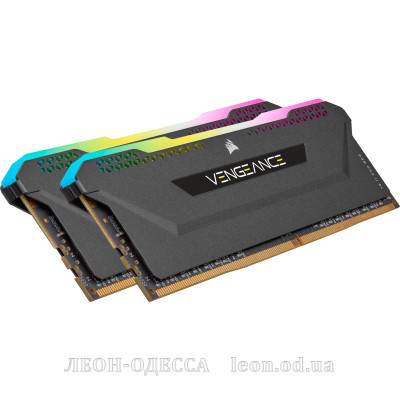 Модуль пам*ятi для комп*ютера DDR4 32GB (2x16GB) 3600 MHz Vengeance RGB PRO SL Black Corsair (CMH32GX4M2D3600C18)