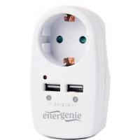 Зарядний пристрiй EnerGenie 2 USB x 2.1A (EG-ACU2-02)