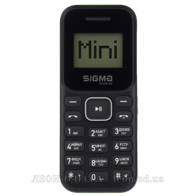 Мобiльний телефон Sigma X-style 14 MINI Black-Green (4827798120729)
