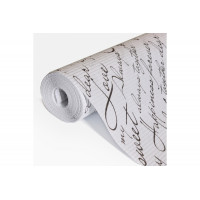 Бумага упаковочная "Рельефная белая" чёрная каллиграфия 10м