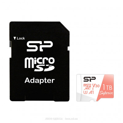 Карта пам`яті Silicon Power 1 TB microSDXC U3 A1 V30 4K UHD Superior 100R/80W + adapter (SP001TBSTXDV3V20SP)