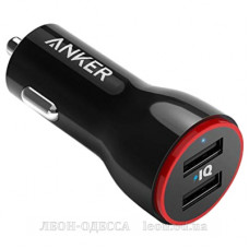 Зарядний пристрiй Anker PowerDrive 2 24W 2xUSB V3 (Black) (A2310G11)