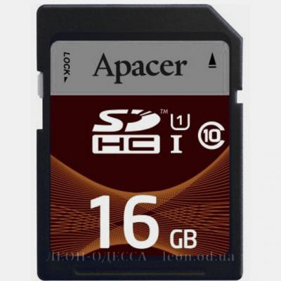 Карта пам*ятi Apacer 16GB SDHC UHS-I Class10 RP (AP16GSDHC10U1-R)