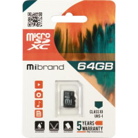 Карта пам*ятi Mibrand 64GB microSDXC class 10 UHS-I (MICDXU1/64GB)
