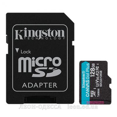 Карта пам*ятi Kingston 128GB microSDXC class 10 UHS-I U3 A2 Canvas Go Plus (SDCG3/128GB)