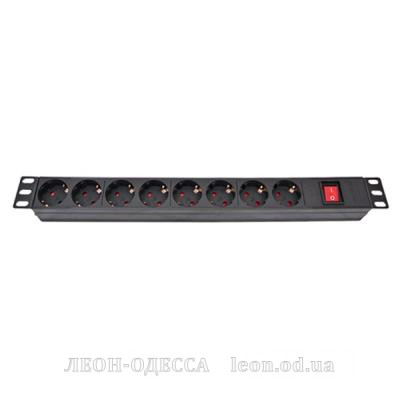 Силовий блок ESERVER 19* 8 розеток, выкл., алюм. корпус PDU 220В, 16А (WT-2261A-GER-8WAY-WO)