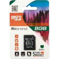 Карта пам*ятi Mibrand 8GB microSD class 4 (MICDC4/8GB-A)