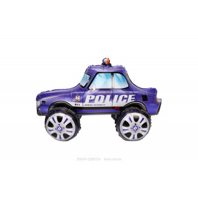 Фольгированный шар-ходячка Китай "Машинка" - полиция фиолетовая