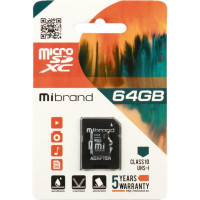 Карта пам*ятi Mibrand 64GB microSDXC class 10 UHS-I (MICDXU1/64GB-A)