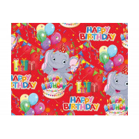 Упаковочная Бумага (5 листов) "Happy Birthday слоник" (70*100 см)