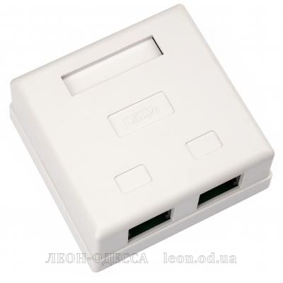 Розетка мережева RJ45x2 UTP cat.5e 8P8C Vinga (VCPRJ45O2)