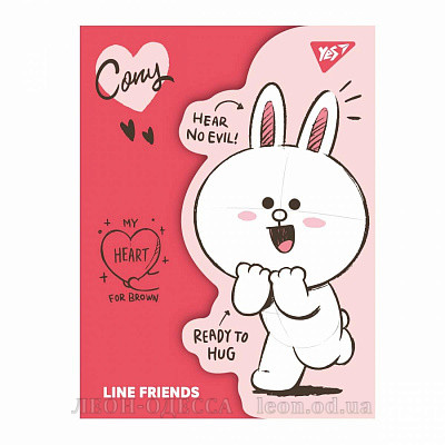 Папка-органайзер YES А4 з фігурним клапаном на липучці &amp;quot;Line Friends. Cony&amp;quot;