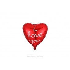 Фольгированное Сердце Китай «I Love You» 18* - красное