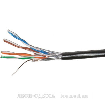 Кабель мережевий DCG FTP 305м, cat 5e, CCA, 4 pairs, 0.50mm, PE B, outside, black (159078)