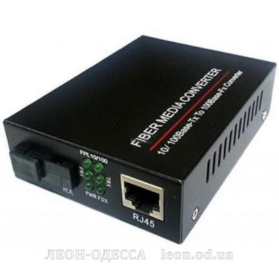 Медiаконвертер 10/100Base-TX to 100Base-F 1310нм, SM, SC/PC, 20 км FoxGate (EC-B-0,1-1SM-1310nm-20-LFP)