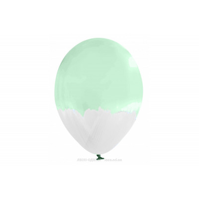 Латексный Шар BelBal "Brush" - белый на зеленом кристале 12` (1 шт.)