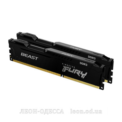 Модуль пам*ятi для комп*ютера DDR3 16GB (2x8GB) 1866 MHz Fury Beast Black HyperX (Kingston Fury) (KF318C10BBK2/16)