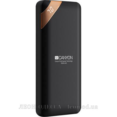 Батарея унiверсальна Canyon PB-102 10000mAh, Input 5V/2A, Output 5V/2.1A(Max), Black (CNE-CPBP10B)