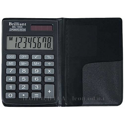 
											Калькулятор кишеньковий Brilliant, BS-100Х											
											