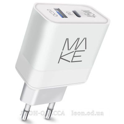 Зарядний пристрiй MAKE 45W PD+QC White (MCW-325PWH)