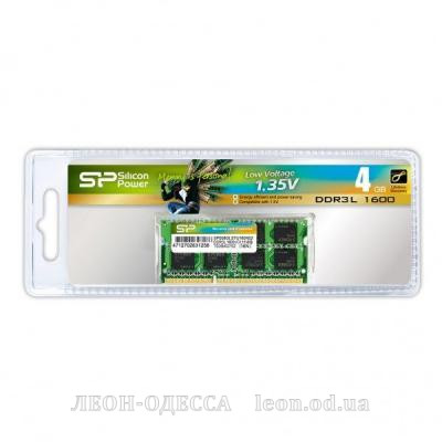 Модуль памяти для ноутбука SoDIMM DDR3L 4GB 1600 MHz Silicon Power (SP004GLSTU160N02)