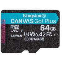 Карта пам*ятi Kingston 64GB microSD class 10 UHS-I U3 A2 Canvas Go Plus (SDCG3/64GBSP)