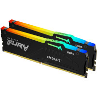 Модуль пам*ятi для комп*ютера DDR5 64GB (2x32GB) 5600 MHz FURY Beast RGB Kingston Fury (ex.HyperX) (KF556C40BBAK2-64)