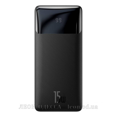 Батарея универсальная Baseus Bipow 20000mAh, 15W, USB-C/3A, 2*USB-A/3A(max.), +cable, black (PPBD050101)