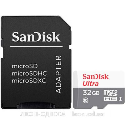 Карта пам*ятi SANDISK 32GB microSD class 10 Ultra Light (SDSQUNR-032G-GN3MA)