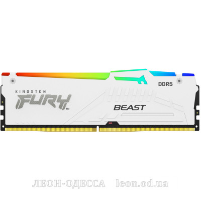 Модуль пам*ятi для комп*ютера DDR5 16GB 6000 MHz Beast RGB EXPO White Kingston Fury (ex.HyperX) (KF560C36BWEA-16)