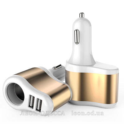 Зарядний пристрiй XoKo CC-303 2 USB 2.1A Gold / White (CC-303-GDWH)