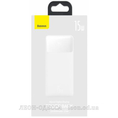 Батарея универсальная Baseus Bipow 10000mAh, PD/15W, USB-C/3A, 2*USB-A/3A(max.), white (PPDML-I02)